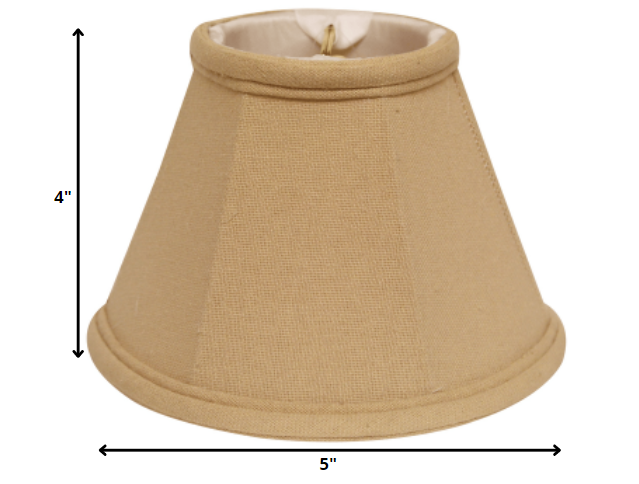 HomeRoots 5" Parchment Beige Premium Chandelier Linen Lampshades in Set of 6