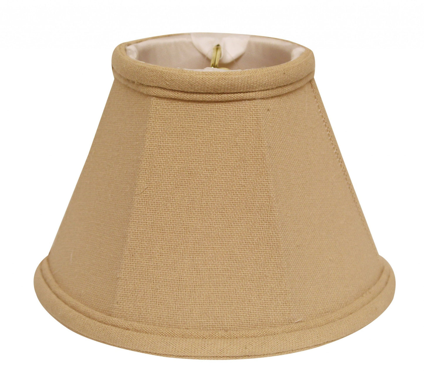 HomeRoots 5" Parchment Beige Premium Chandelier Linen Lampshades in Set of 6