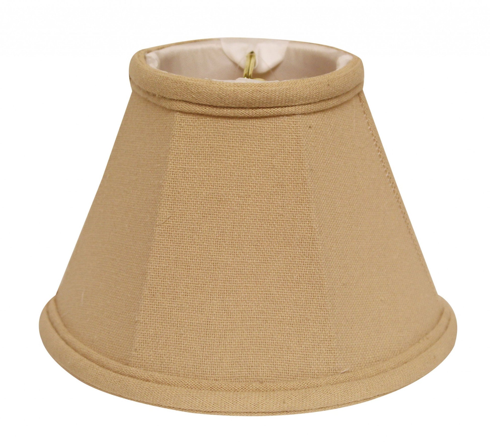 HomeRoots 5" Parchment Beige Premium Chandelier Linen Lampshades in Set of 6