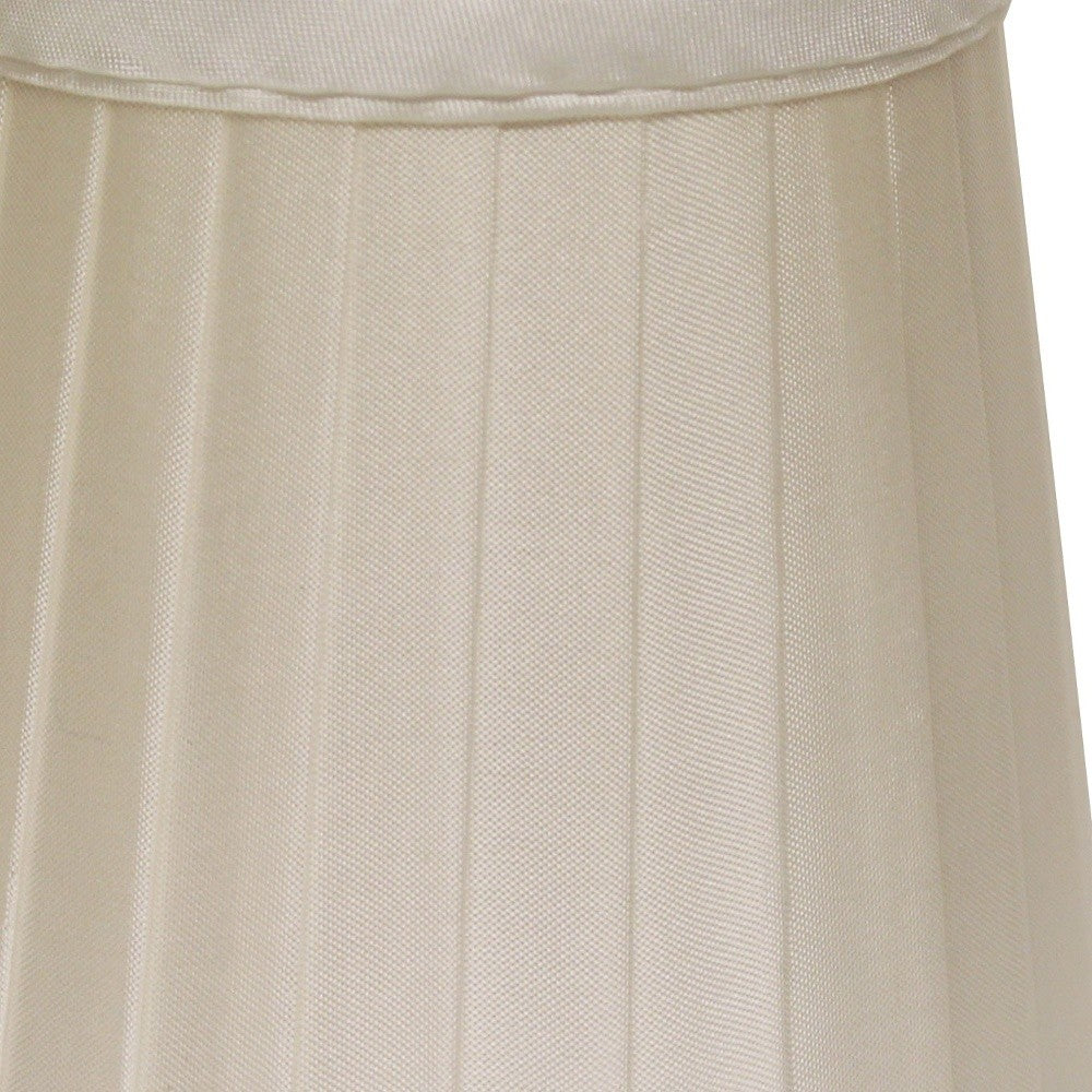 HomeRoots 5" Slate Grey Slanted Pleat Chandelier Silk Lampshades in Set of 6