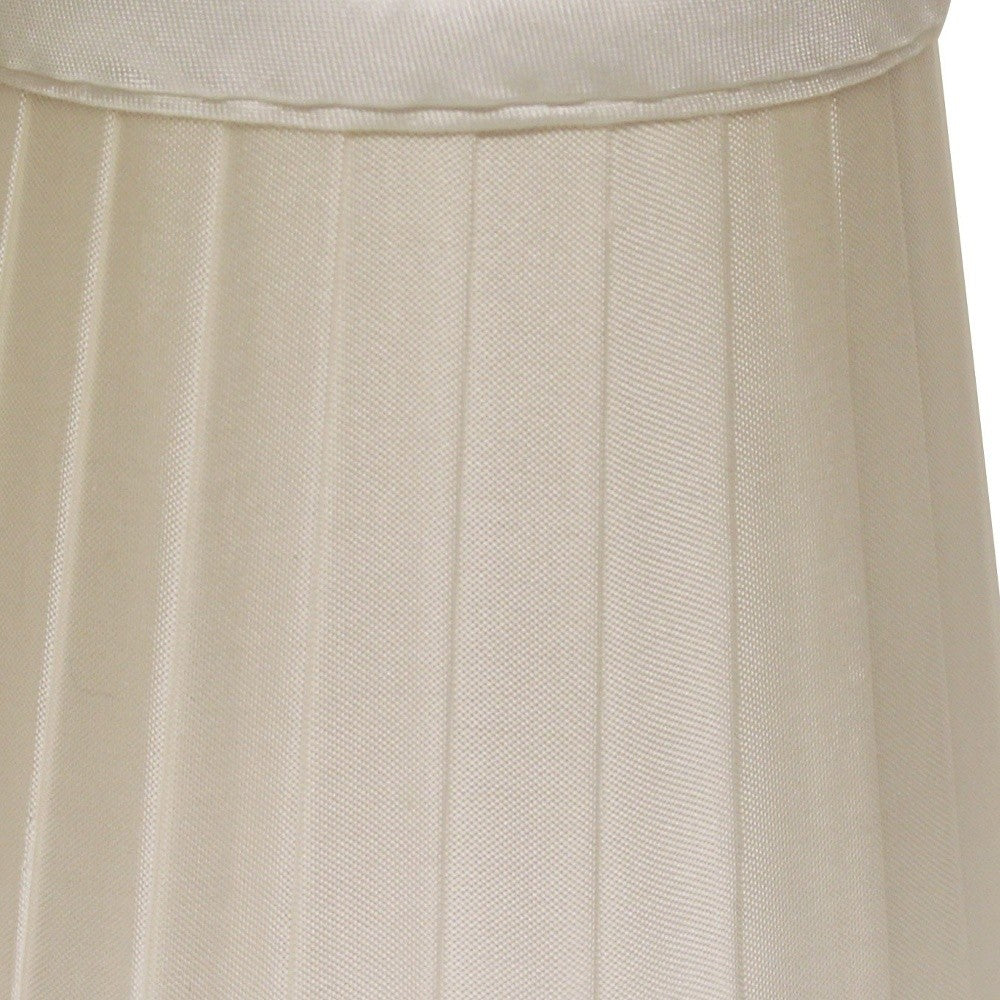 HomeRoots 5" Slate Grey Slanted Pleat Chandelier Silk Lampshades in Set of 6