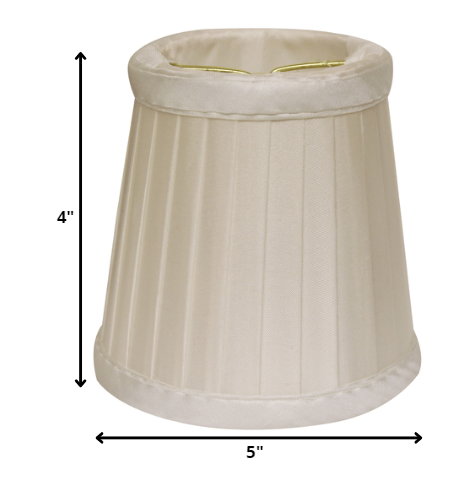 HomeRoots 5" Slate Grey Slanted Pleat Chandelier Silk Lampshades in Set of 6