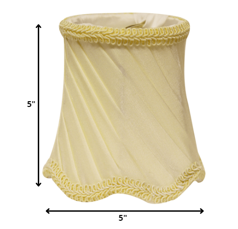 HomeRoots 5" Slate Grey Slanted Swirl Chandelier Silk Lampshades in Set of 6