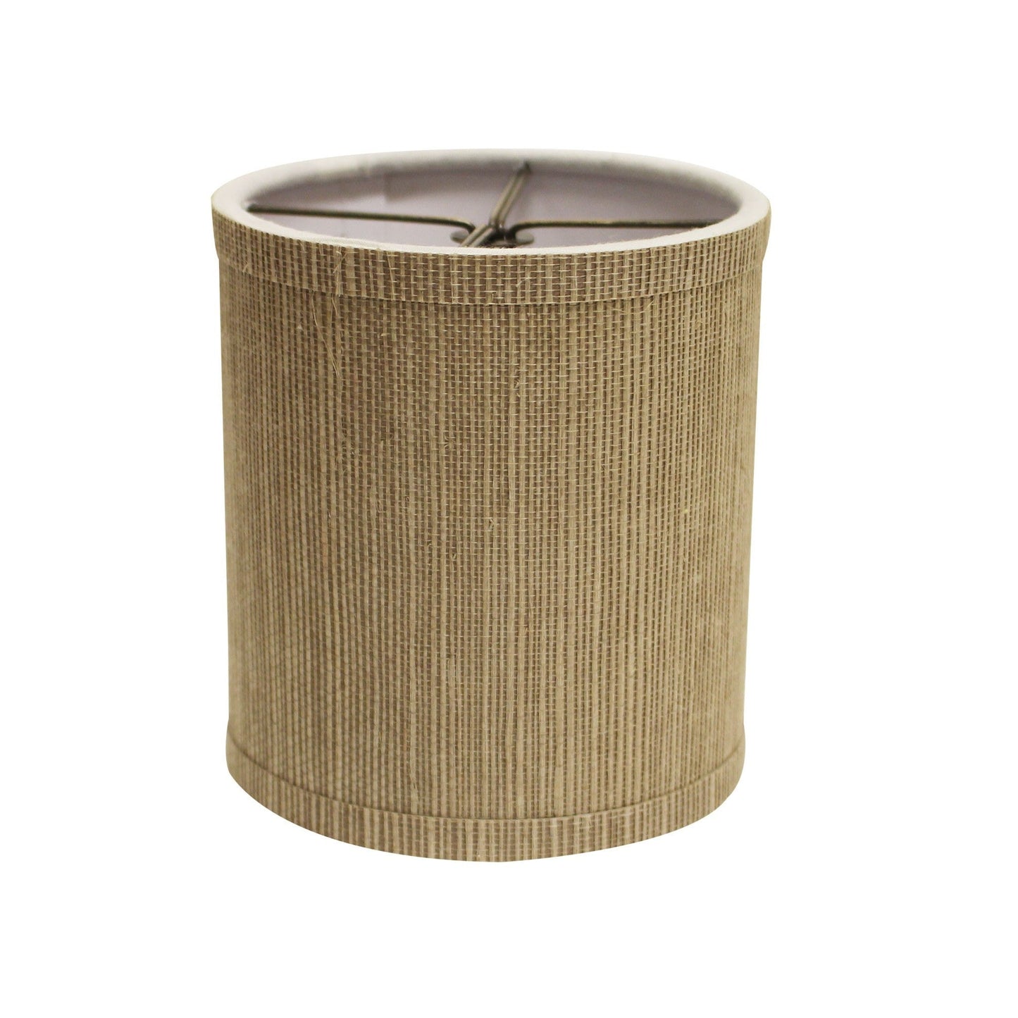 HomeRoots 5" Taupe Grasscloth Drum Chandelier Grasscloth Lampshades in Set of 6