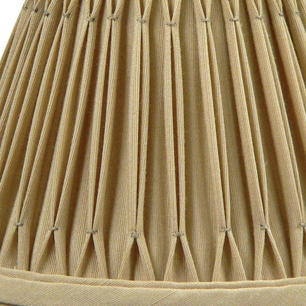 HomeRoots 5" Vintage Gold Empire Slanted Chandelier Shantung Lampshades in Set of 6