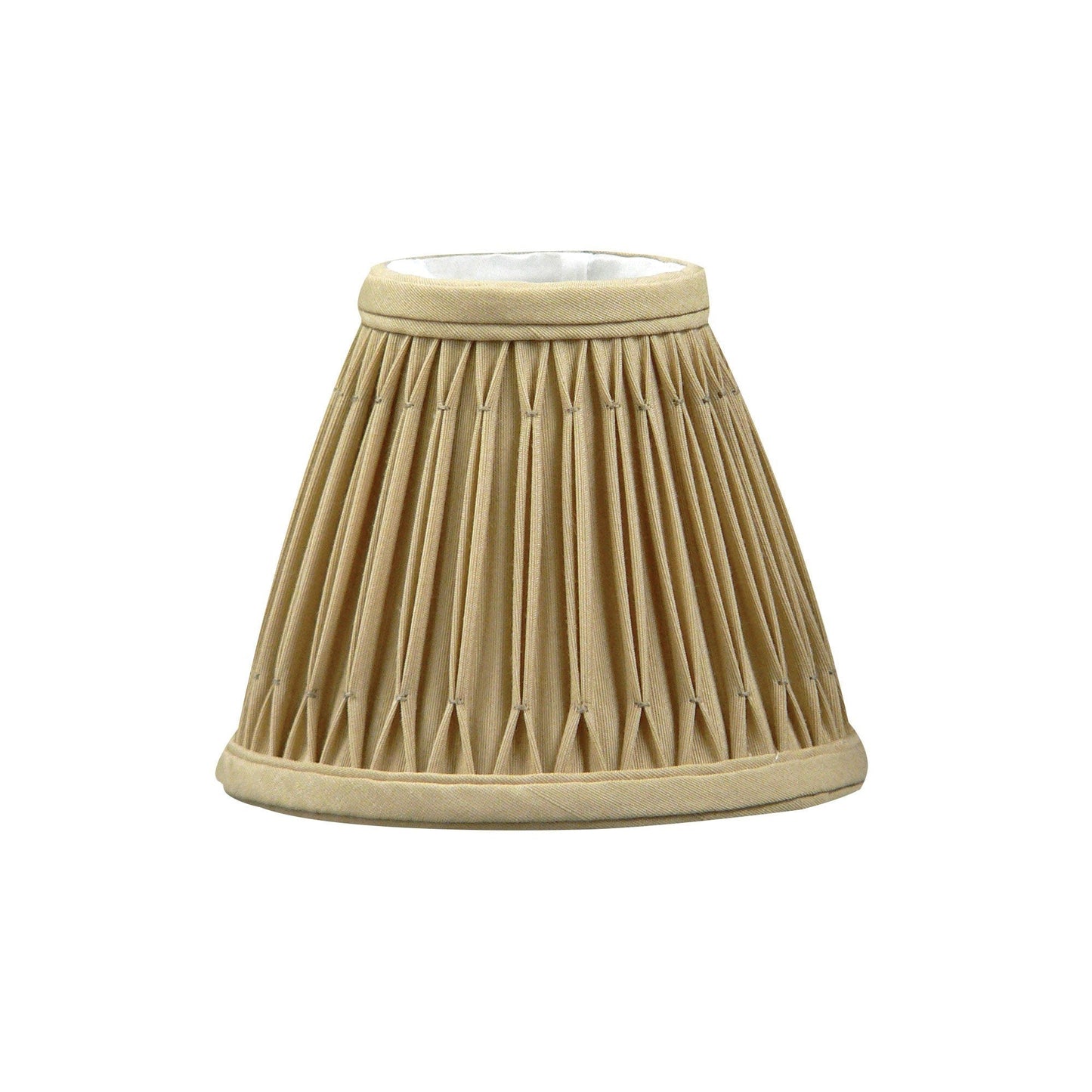 HomeRoots 5" Vintage Gold Empire Slanted Chandelier Shantung Lampshades in Set of 6