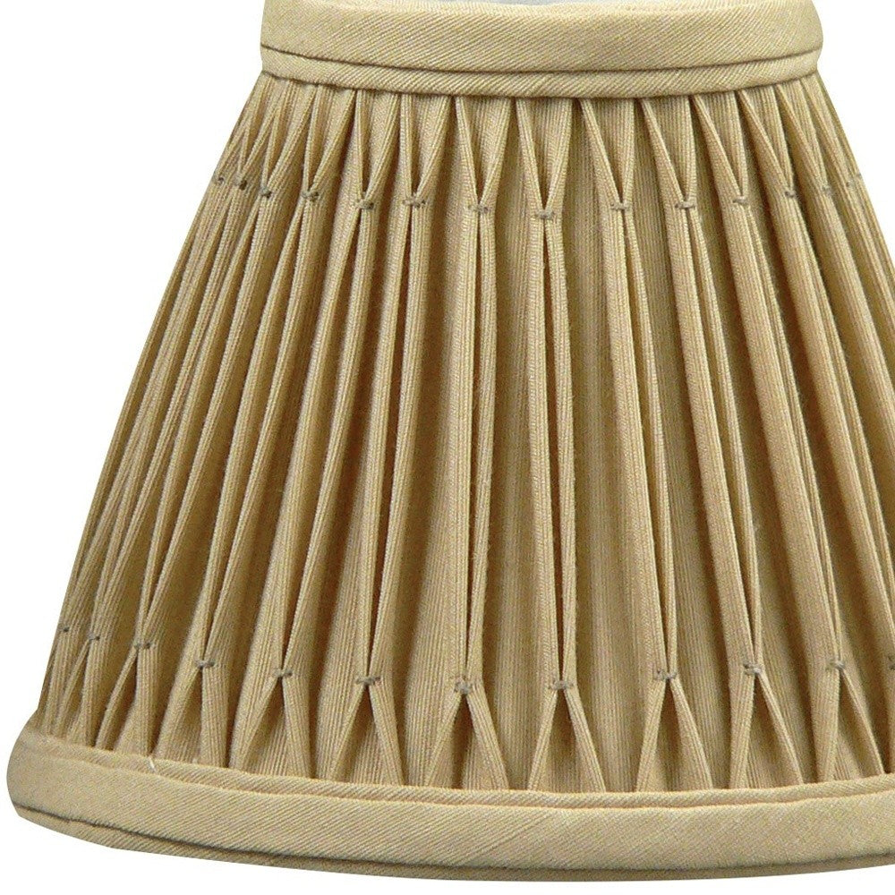 HomeRoots 5" Vintage Gold Empire Slanted Chandelier Shantung Lampshades in Set of 6