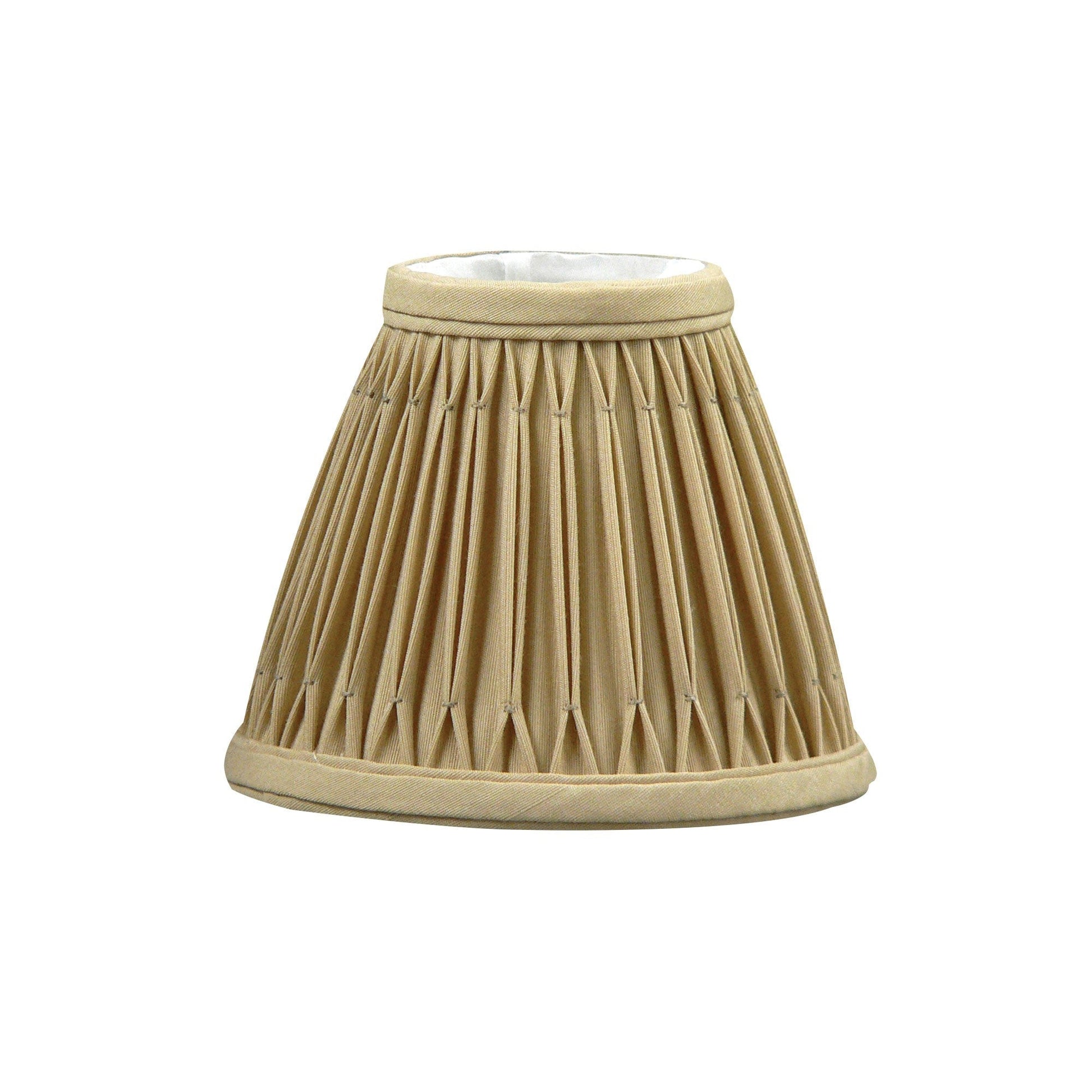 HomeRoots 5" Vintage Gold Empire Slanted Chandelier Shantung Lampshades in Set of 6