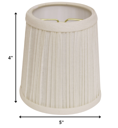 HomeRoots 5" White Chandelier Broadcloth Lampshades in Set of 6