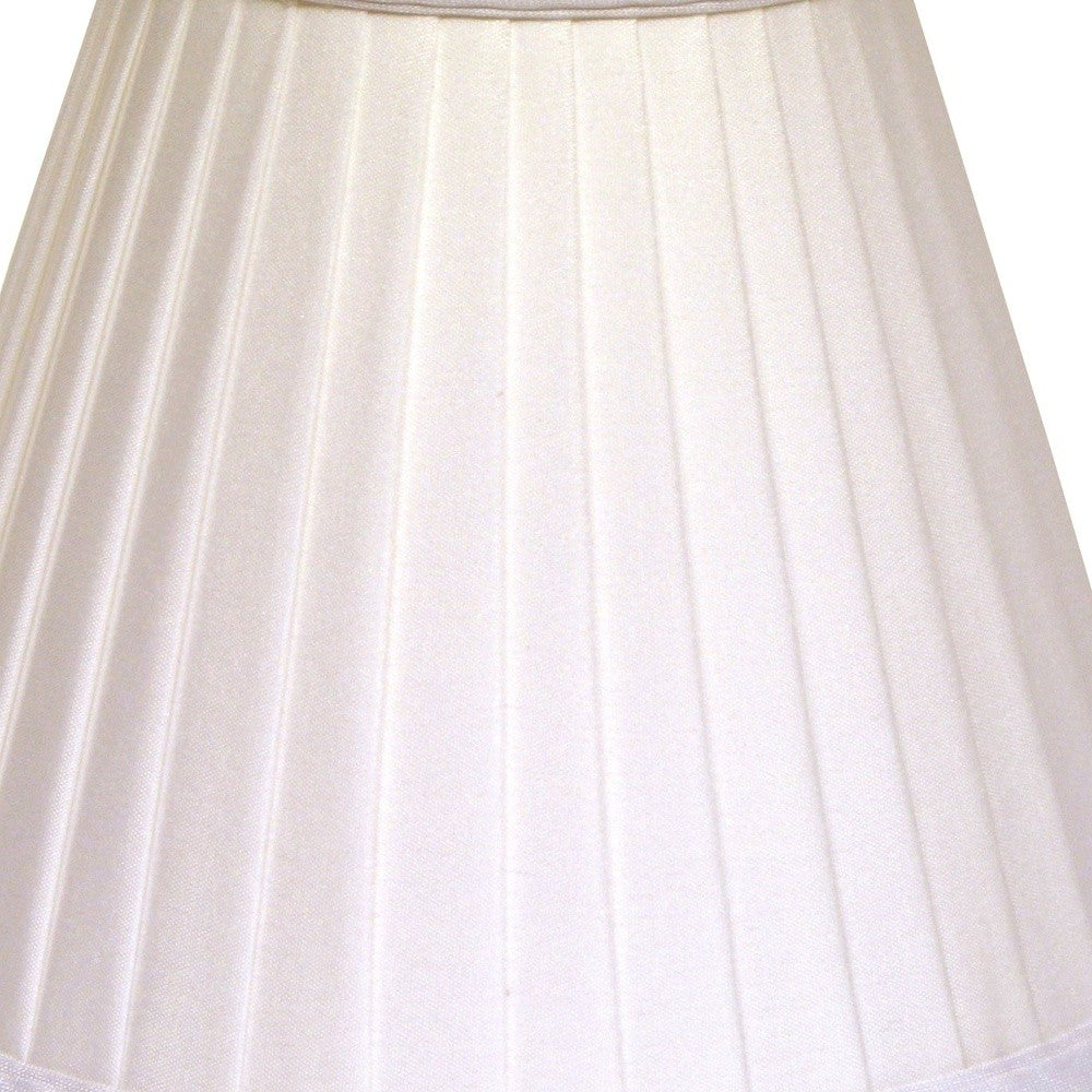 HomeRoots 5" White Slanted Pleat Chandelier Silk Lampshades in Set of 6