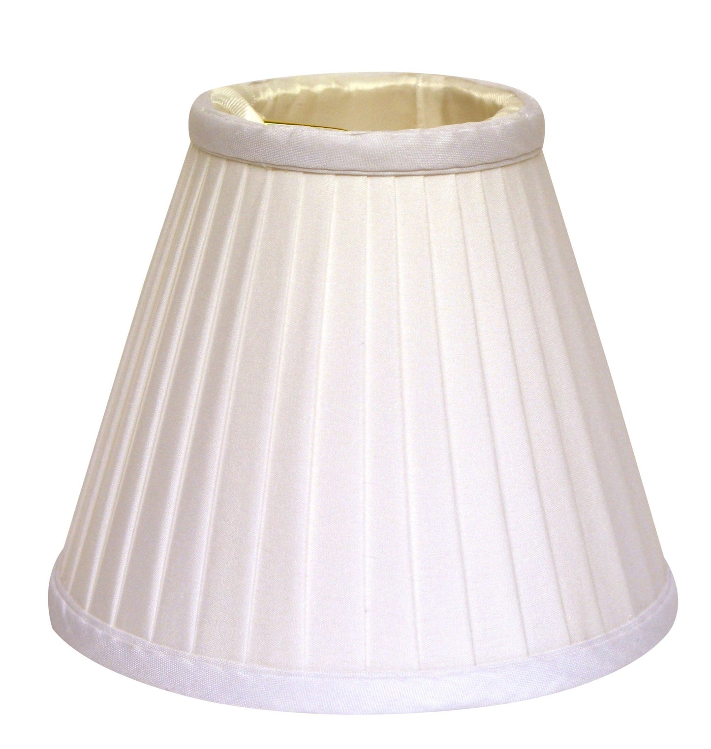 HomeRoots 5" White Slanted Pleat Chandelier Silk Lampshades in Set of 6