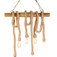 HomeRoots 5" x 30" x 50" 6 Bulbs Medusa Pendant Lamp With Rope Finish