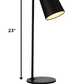 HomeRoots 5" x 5" x 23" Carbon Steel Table Lamp in Black Finish