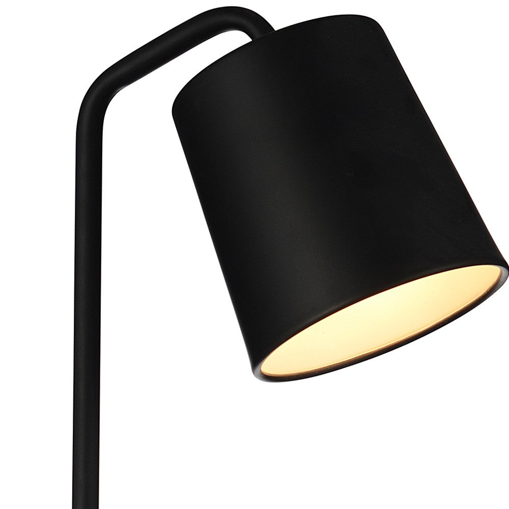 HomeRoots 5" x 5" x 23" Carbon Steel Table Lamp in Black Finish