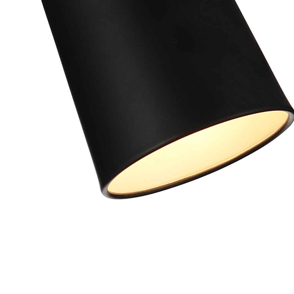 HomeRoots 5" x 5" x 23" Carbon Steel Table Lamp in Black Finish