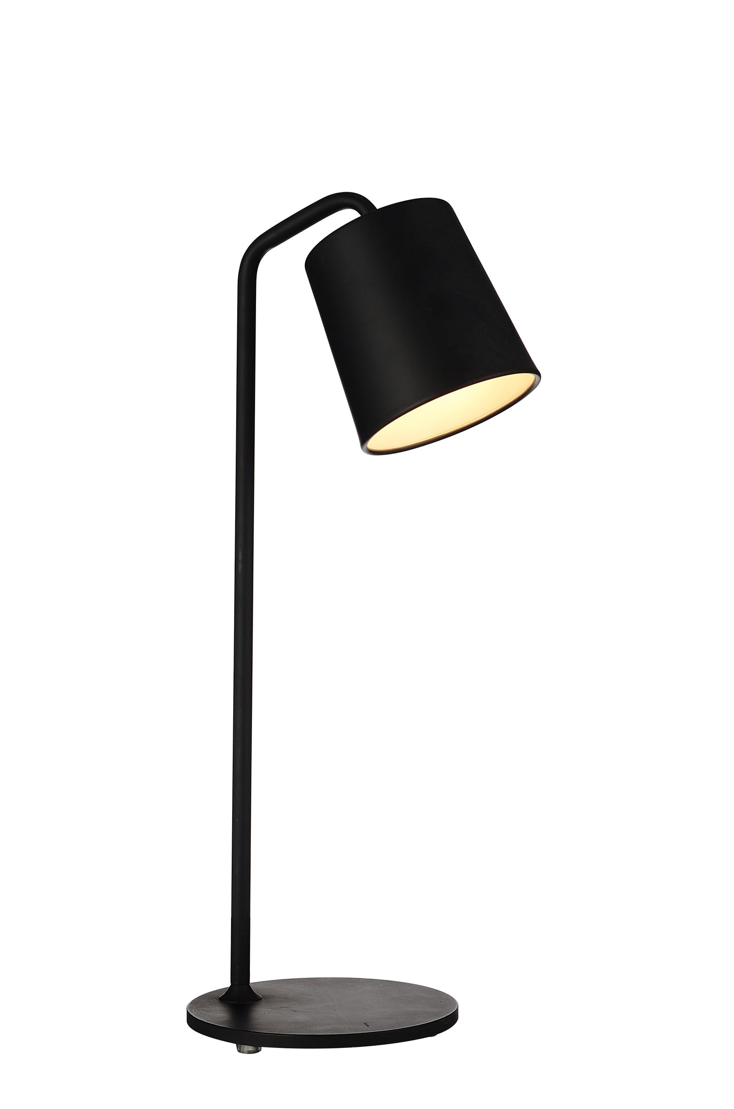 HomeRoots 5" x 5" x 23" Carbon Steel Table Lamp in Black Finish