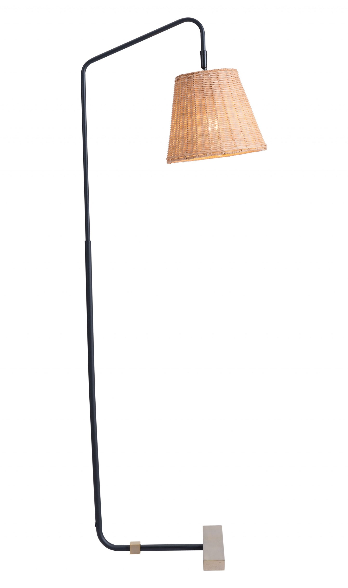 HomeRoots 50" LED Traditional Shaped Floor Lamp With Wood Brown Empire Shade