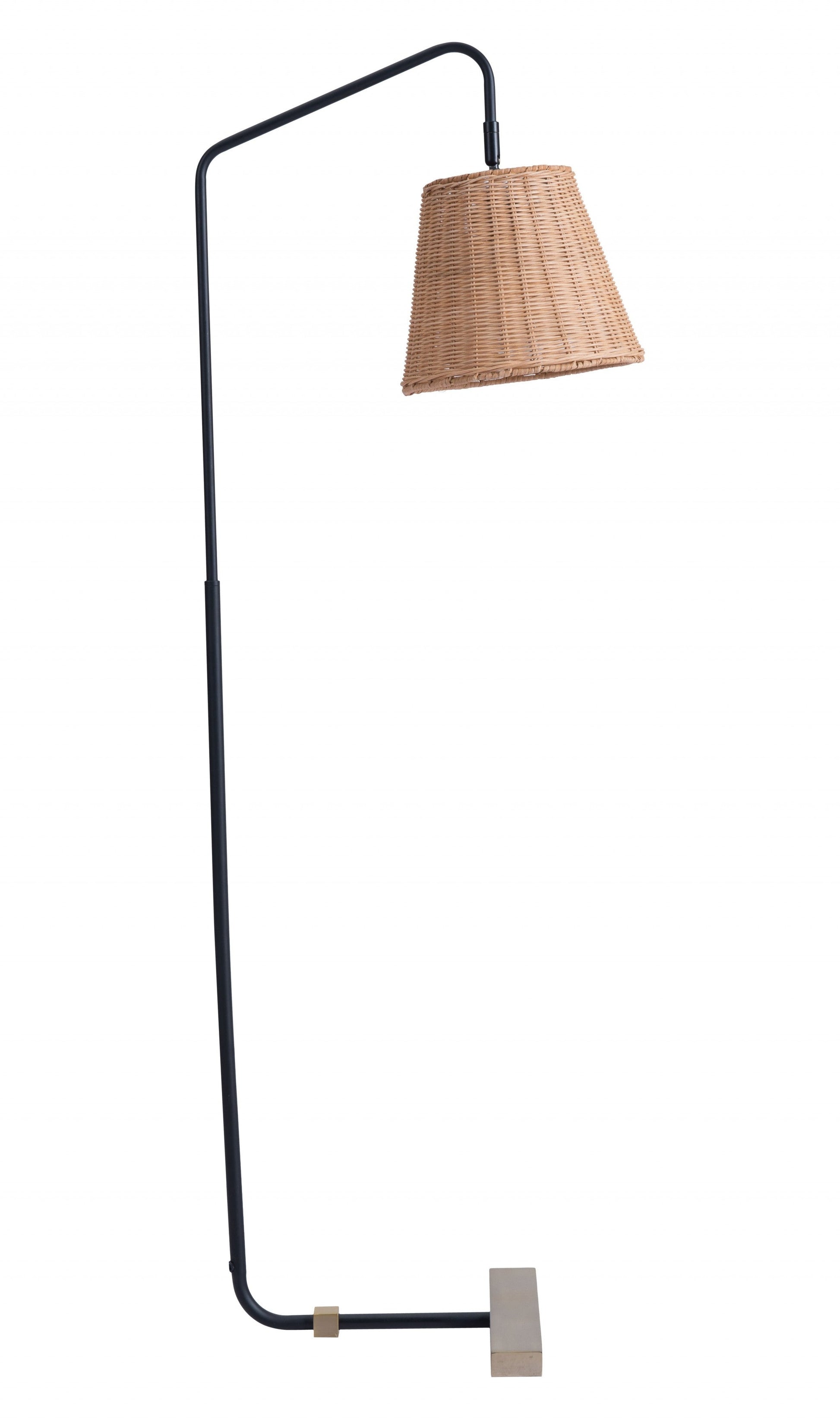 HomeRoots 50" LED Traditional Shaped Floor Lamp With Wood Brown Empire Shade