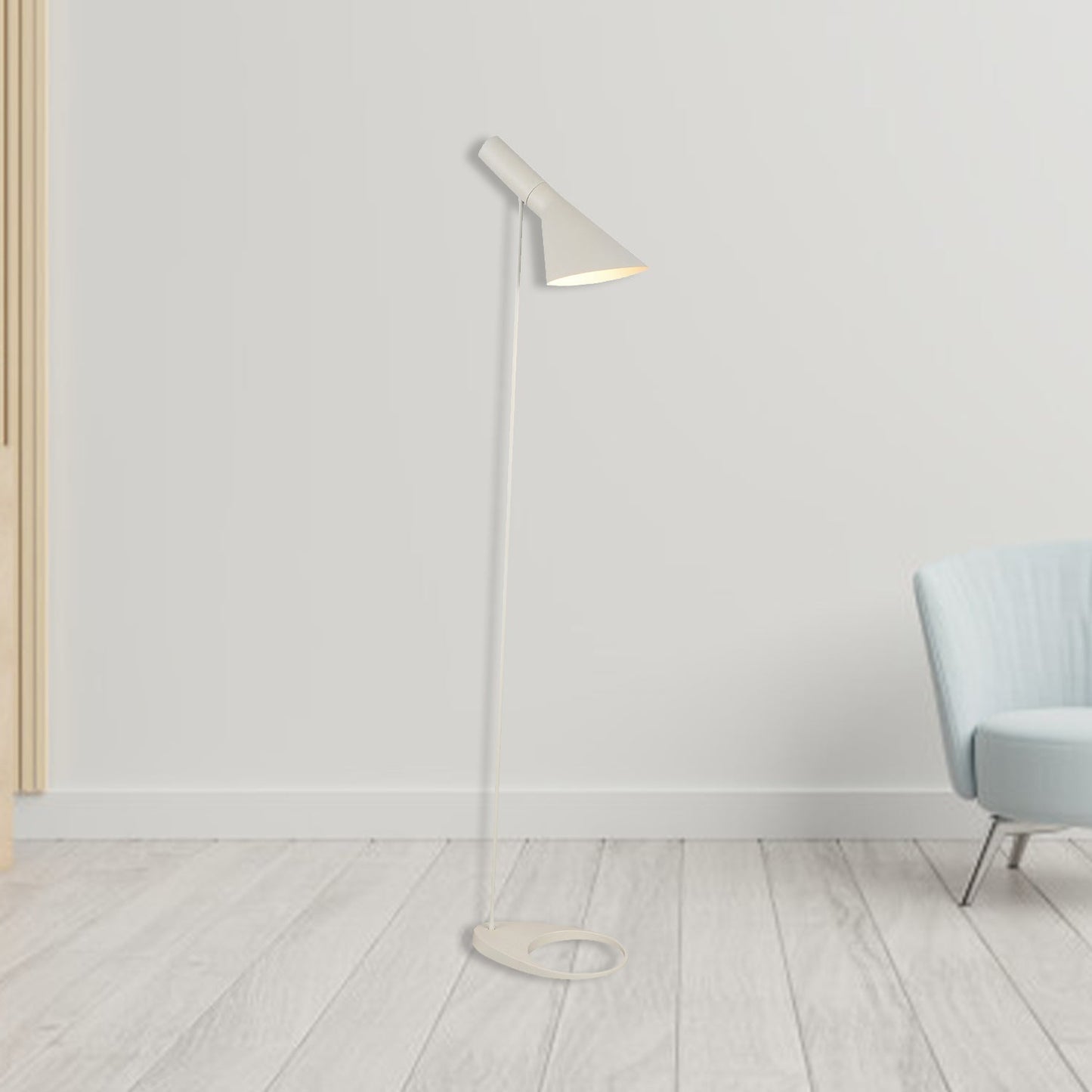 HomeRoots 51" Aluminum Reading Task Floor Light in White Finish