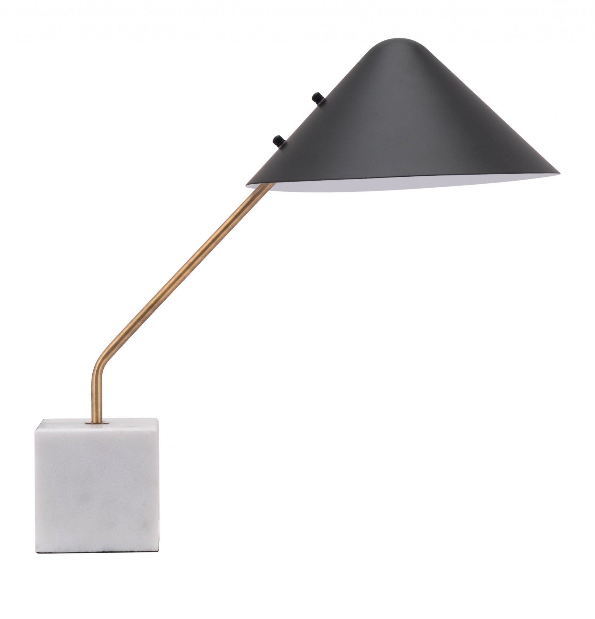 HomeRoots 52" White Bedside Table Lamp With Black Cone Shade