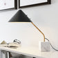 HomeRoots 52" White Bedside Table Lamp With Black Cone Shade