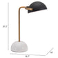 HomeRoots 54" White Bedside Table Lamp With Black Bowl Shade
