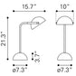 HomeRoots 54" White Bedside Table Lamp With Black Bowl Shade