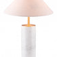 HomeRoots 55" White Bedside Table Lamp With Beige Empire Shade