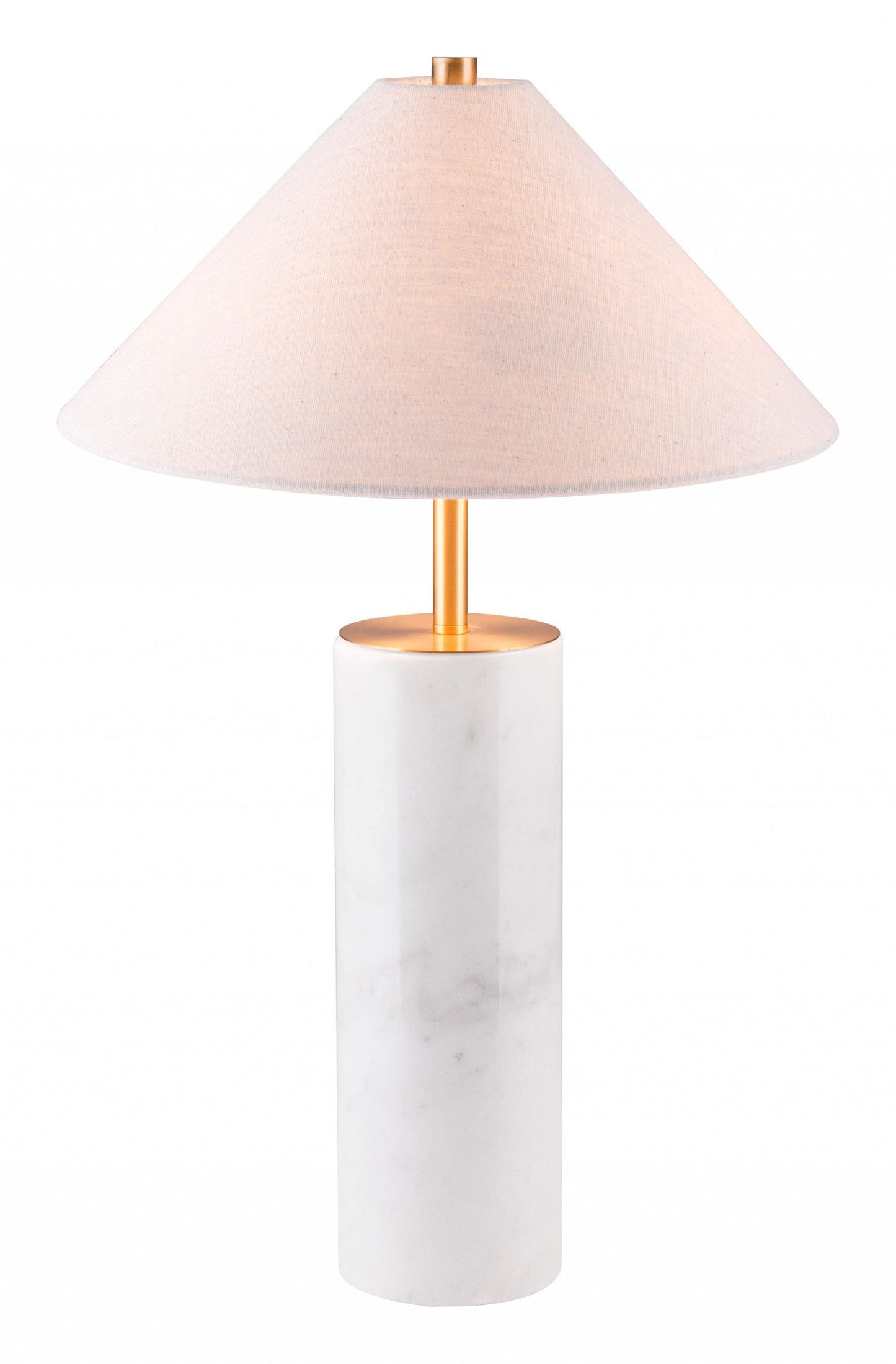 HomeRoots 55" White Bedside Table Lamp With Beige Empire Shade