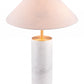 HomeRoots 55" White Bedside Table Lamp With Beige Empire Shade