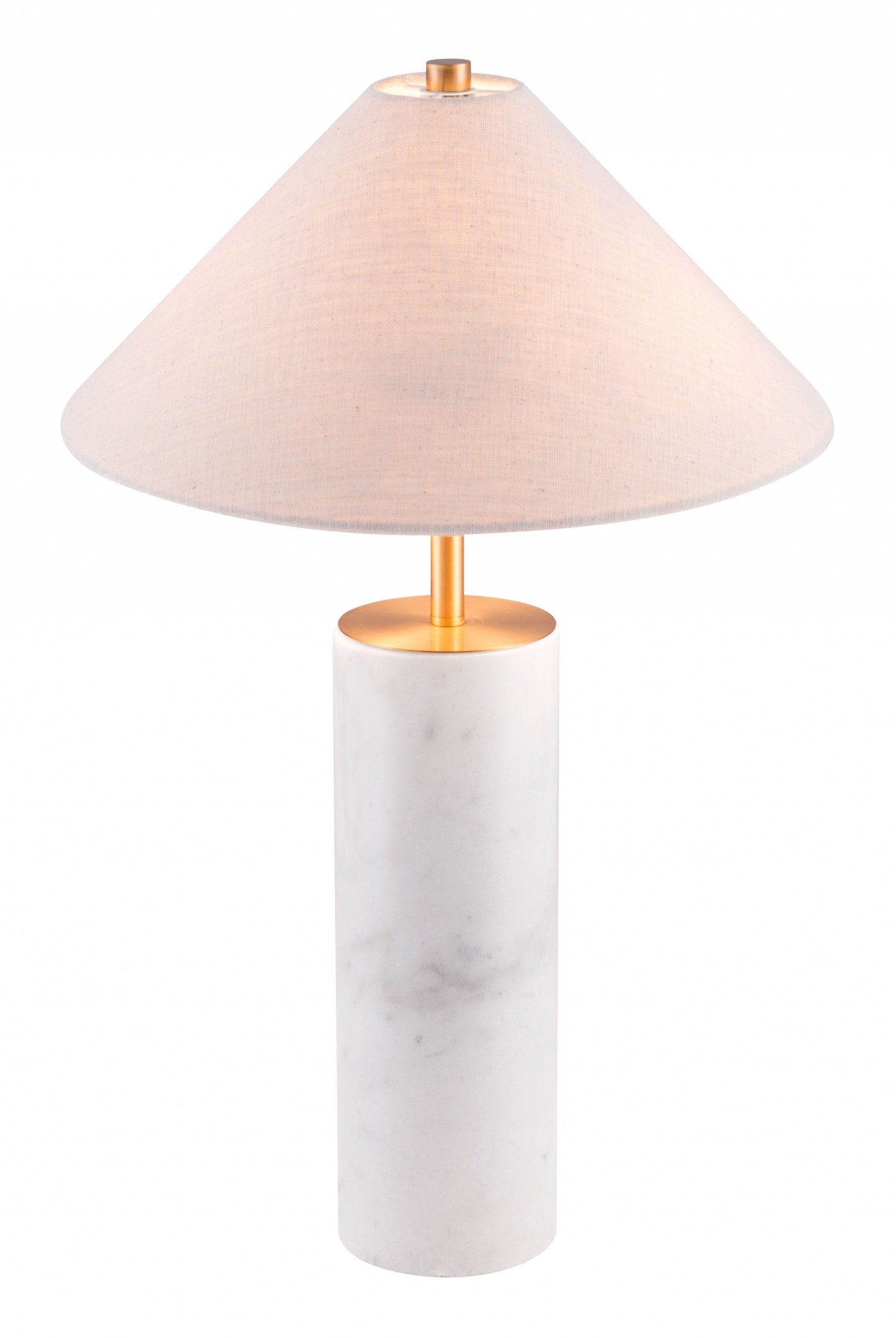 HomeRoots 55" White Bedside Table Lamp With Beige Empire Shade