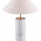 HomeRoots 55" White Bedside Table Lamp With Beige Empire Shade