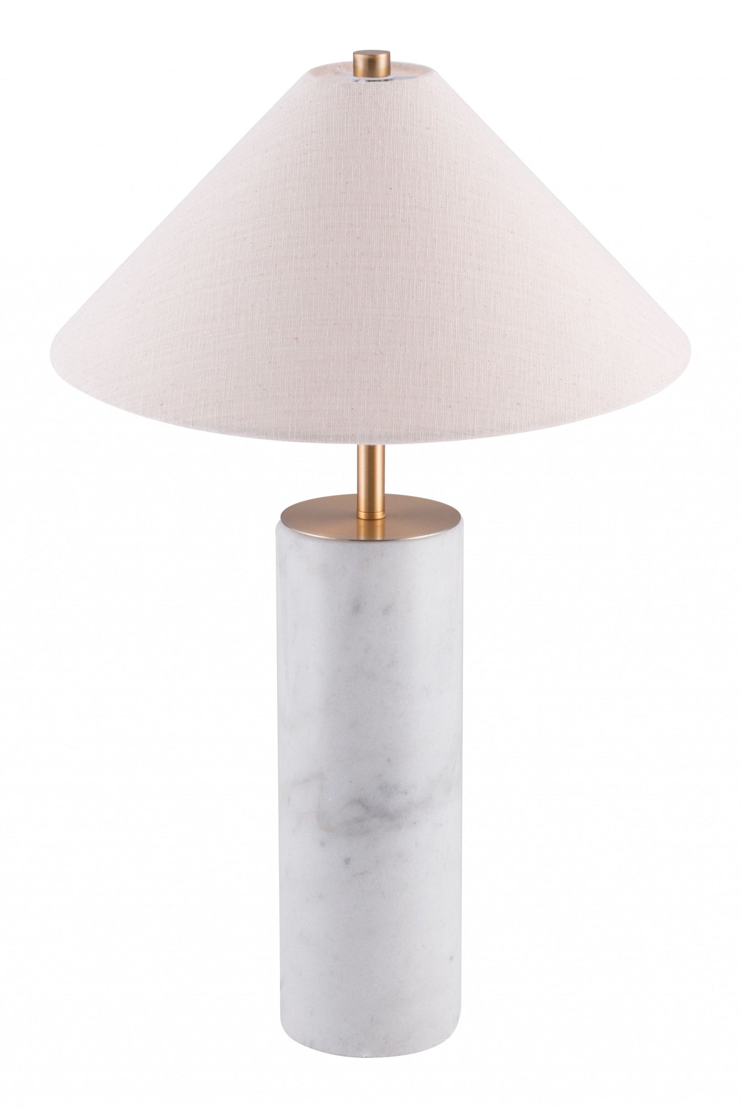 HomeRoots 55" White Bedside Table Lamp With Beige Empire Shade