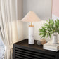 HomeRoots 55" White Bedside Table Lamp With Beige Empire Shade