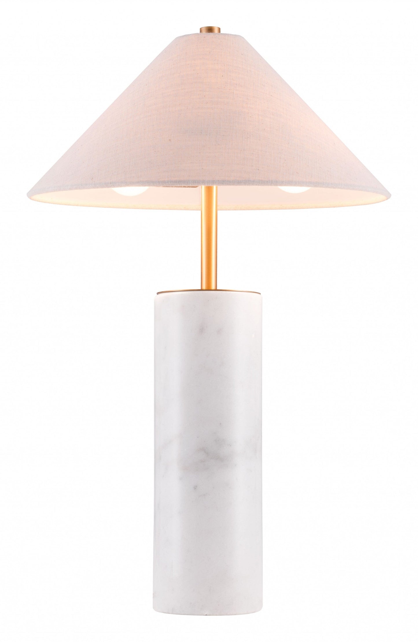 HomeRoots 55" White Bedside Table Lamp With Beige Empire Shade
