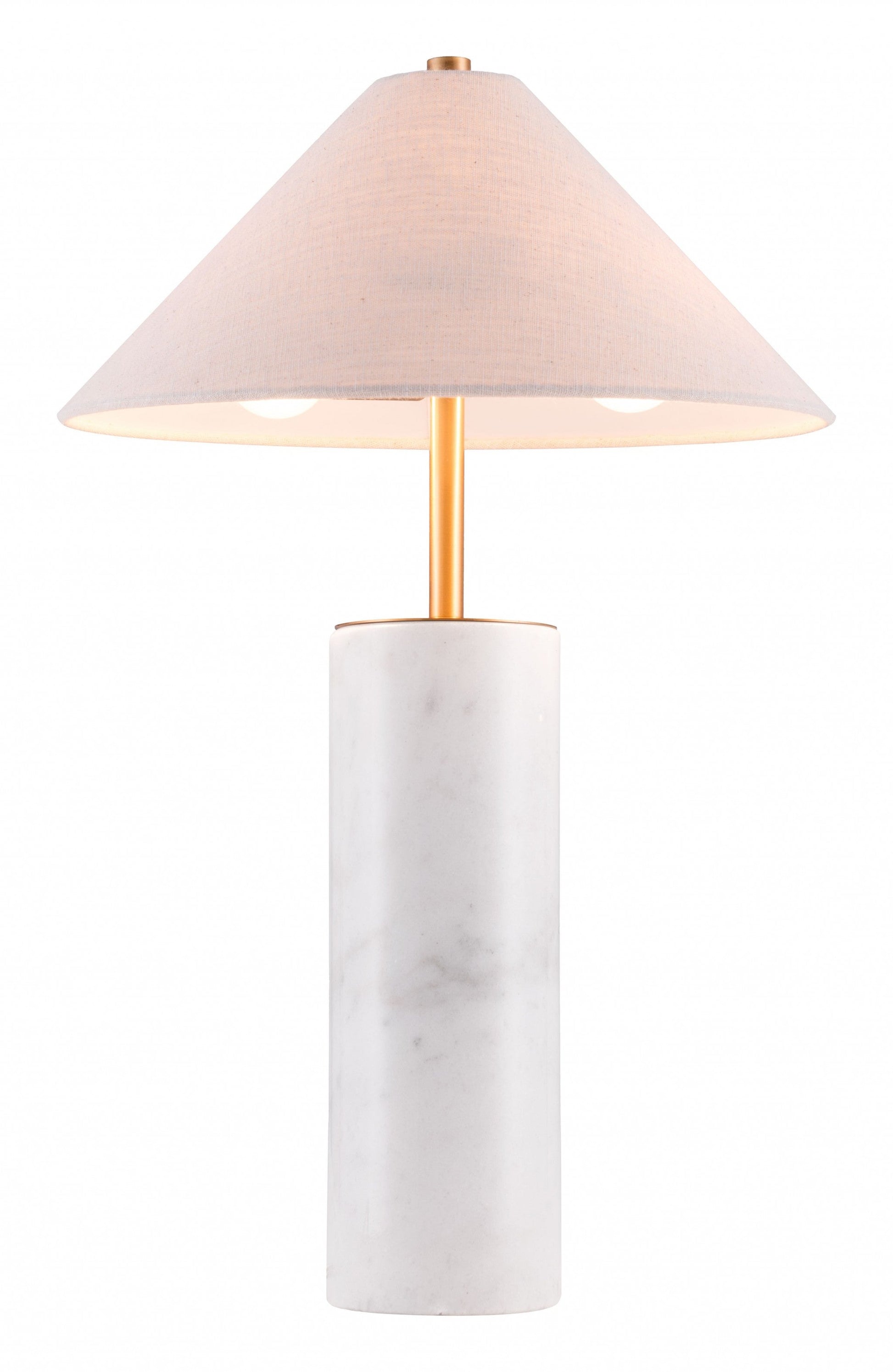 HomeRoots 55" White Bedside Table Lamp With Beige Empire Shade
