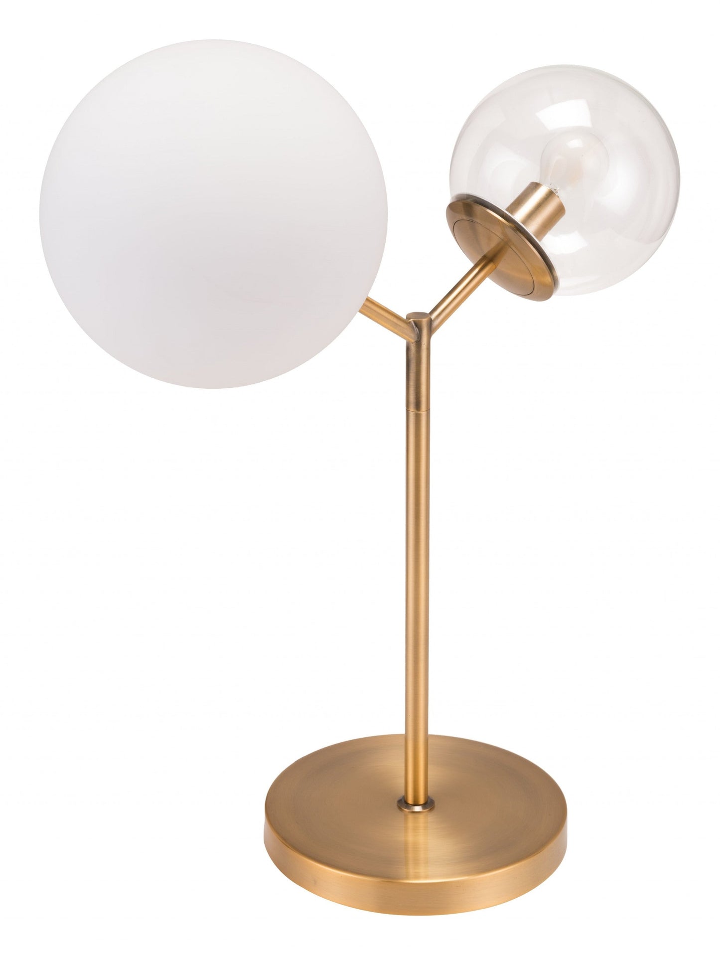 HomeRoots 56" Copper Bedside Table Lamp With Clear Globe Shade
