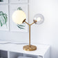 HomeRoots 56" Copper Bedside Table Lamp With Clear Globe Shade