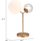 HomeRoots 56" Copper Bedside Table Lamp With Clear Globe Shade