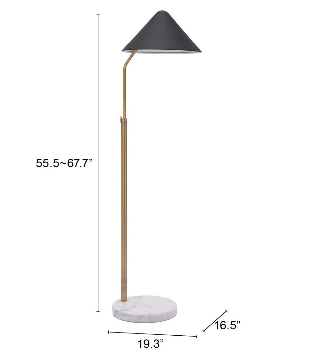 HomeRoots 56" Steel Steel Floor Lamp Set With Shade