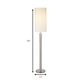 HomeRoots 58" Traditional Shaped Floor Lamp With White Drum Shade and Brushed Steel Finish