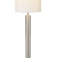 HomeRoots 58" Traditional Shaped Floor Lamp With White Drum Shade and Brushed Steel Finish