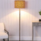 HomeRoots 59” Black and Orange Floor Lamp With Faux Leopard Finish