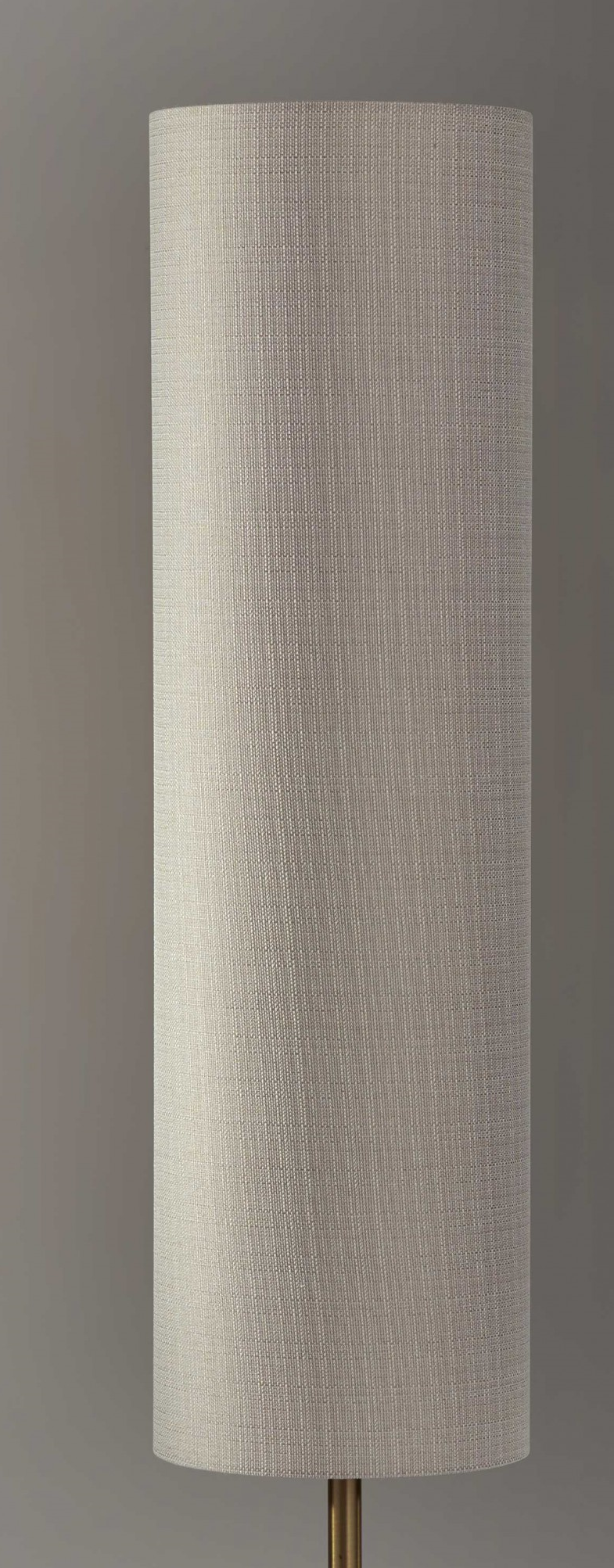 HomeRoots 59" Brass And Wood Textured Cylinder Floor Lamp in Brass Finish