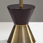 HomeRoots 59" Brass And Wood Textured Cylinder Floor Lamp in Brass Finish