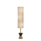 HomeRoots 59" Brass And Wood Textured Cylinder Floor Lamp in Brass Finish