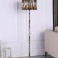 HomeRoots 59” Floor Lamp With Beige Black and Brown Faux Tiger