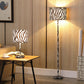 HomeRoots 59” Floor Lamp With Black and White Faux Zebra Print Finish