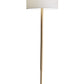 HomeRoots 59" Solid Wood Traditional Shaped Floor Lamp With White Drum Shade