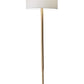 HomeRoots 59" Solid Wood Traditional Shaped Floor Lamp With White Drum Shade